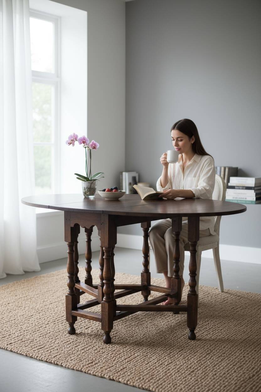 CC41 stamped steering wheel table – English furniture from the Second World War