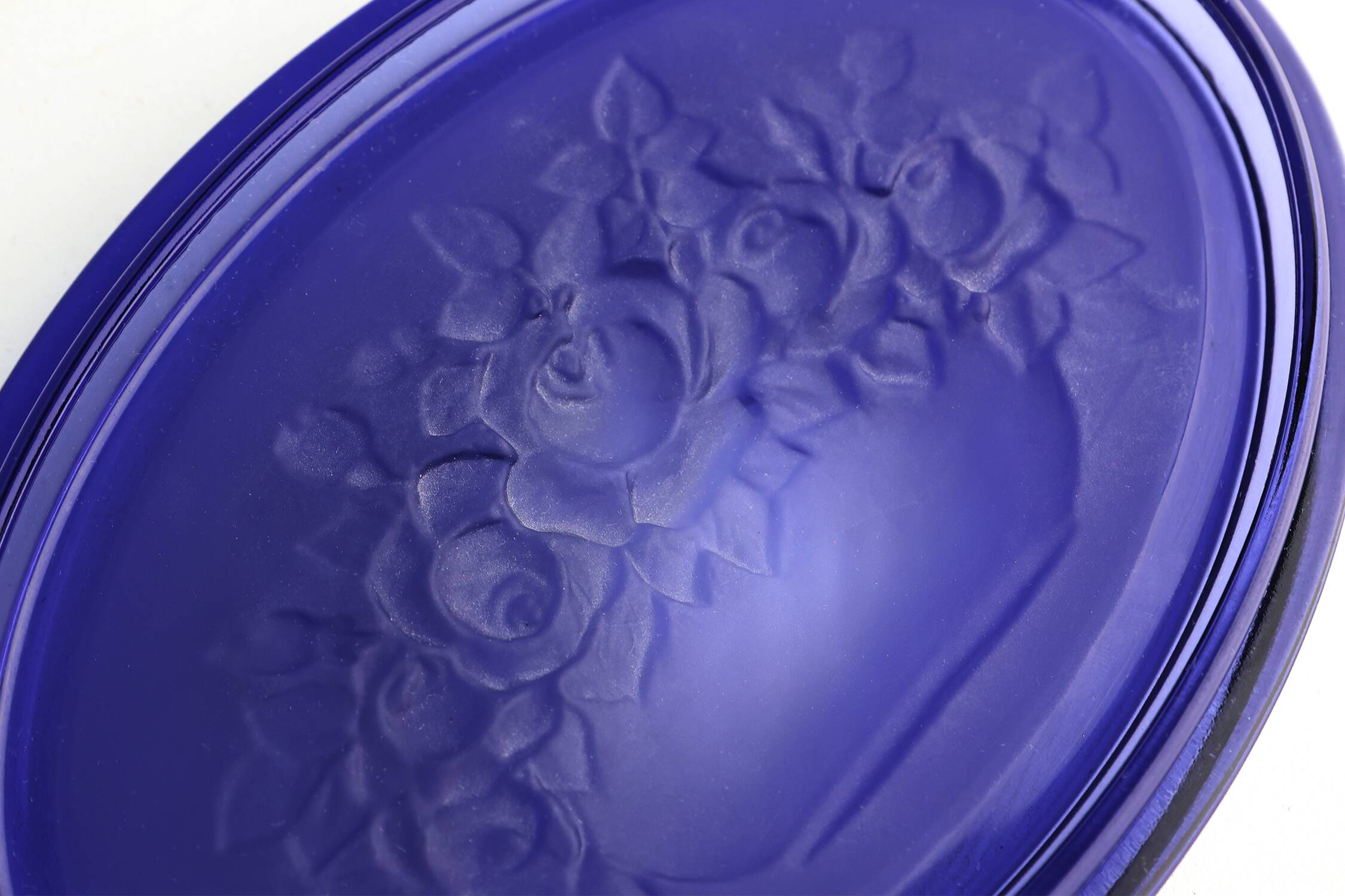 Blue glass Val-Saint-Lambert Vide-Poche, Belgium ca. 1900