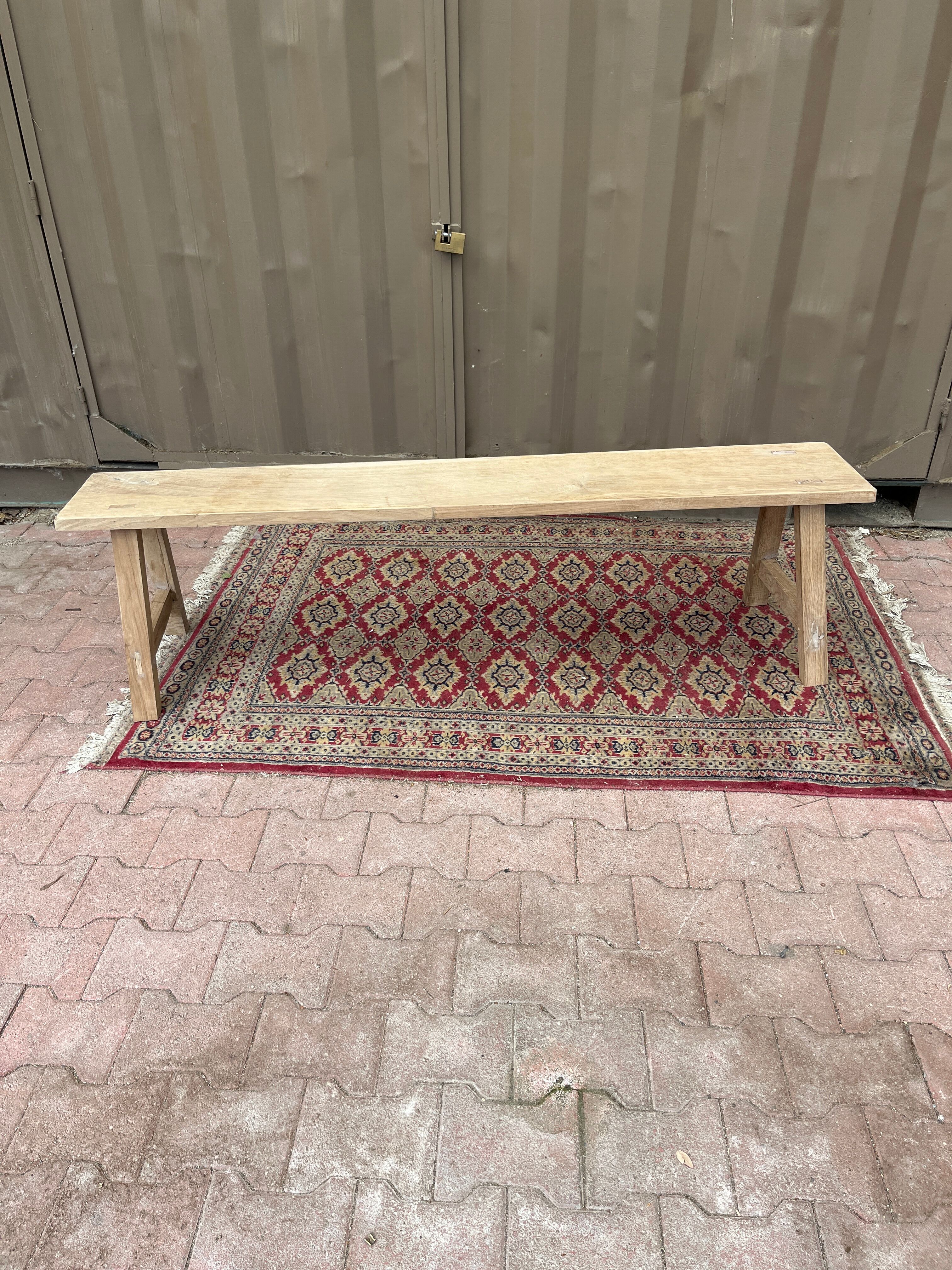 Solid oak bench