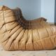 3-seater Togo camel leather sofa