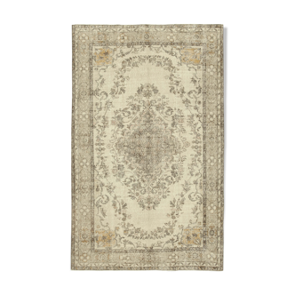 Handmade unique oriental beige rug 175 cm x 276 cm