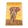 Oil on canvas "elephant" by dominique protti-baraize