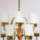 Swedish mid-century chandelier in teak with 12 tulips Eriksmalaglass (38 cm)