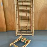 Bamboo deckchair and footrest from the 70s