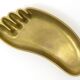Bowl or sculptural plate in the shape of a foot by Werkstätte Hagenauer, mid-century, brass, Austria.