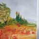 Tableau paysage automnal texturé, signé Jane