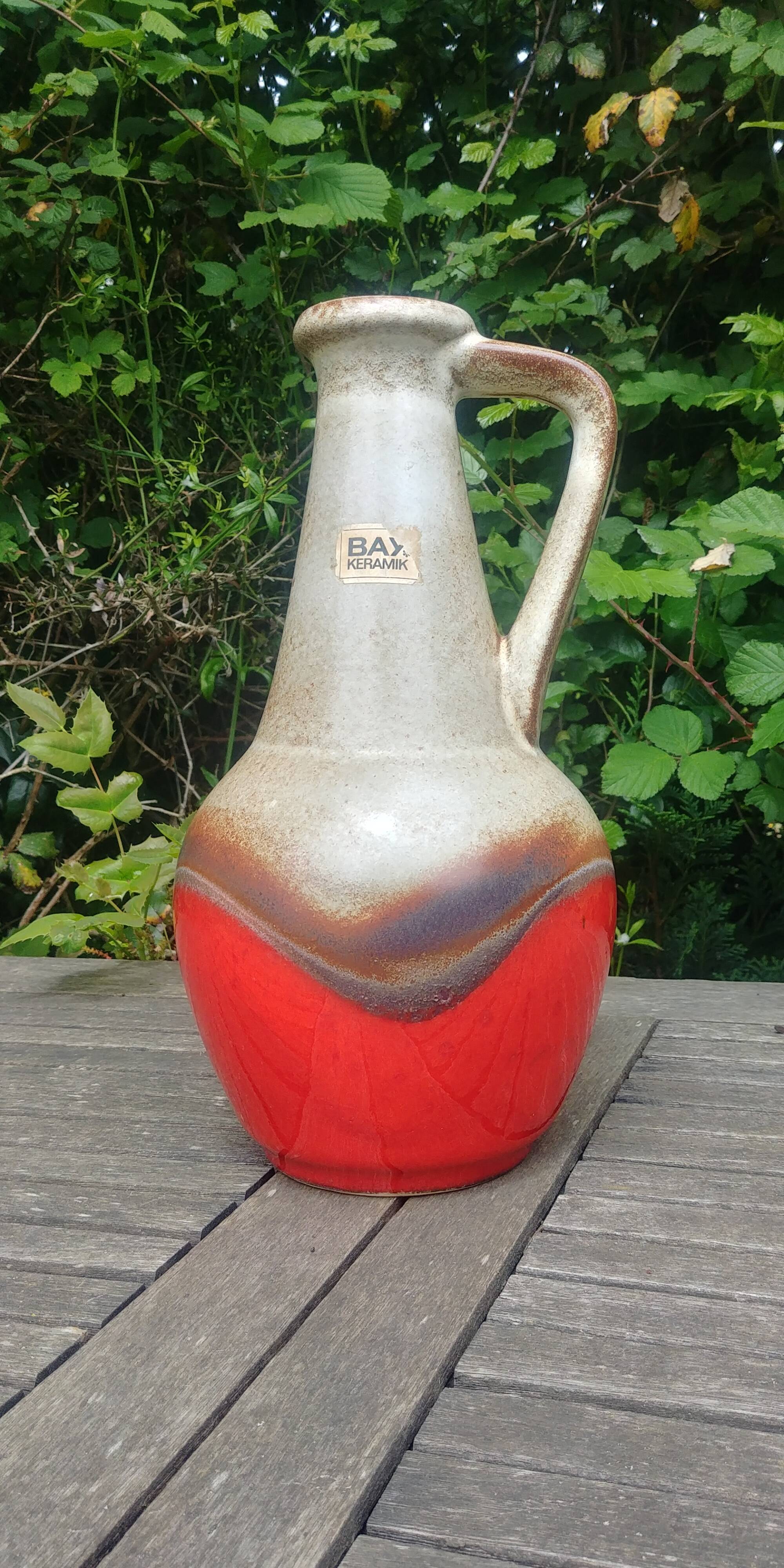 Glazed ceramic vase Vintage W.Germany 70s