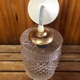 Old molded glass pendant lamp + vintage golden support
