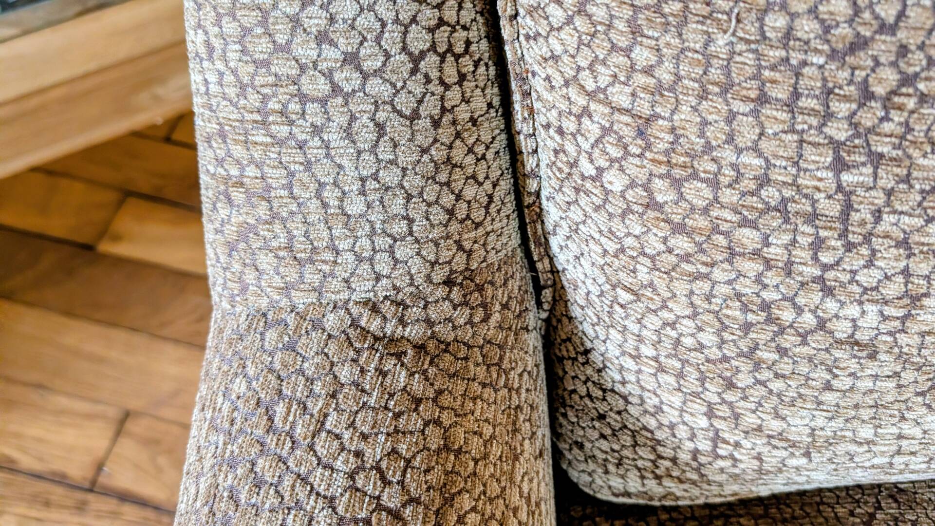 Pair of brown chenille velvet lounge chairs