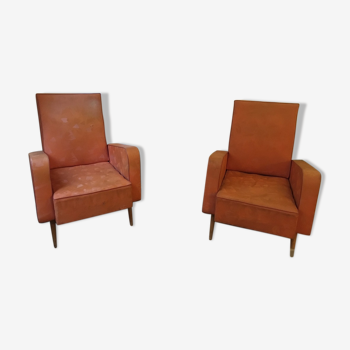 Armchairs skaï compass years 50-60s