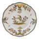 Ancienne Assiette MOUSTIERS Céramique Décor Vert & Orange Vintage #B195