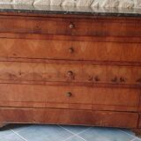 Louis Philippe chest of drawers with marble top and 5 drawers