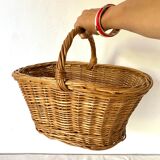 Braided wicker basket