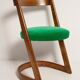 Chaise et tabouret Halfa en velours vert milieu du siècle, Baumann, France, années 1970