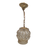 Magnificent globe pendant light, amber glass portable lamp