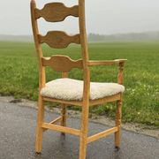 Henning Kjaernulf high back chair with new lambswool
