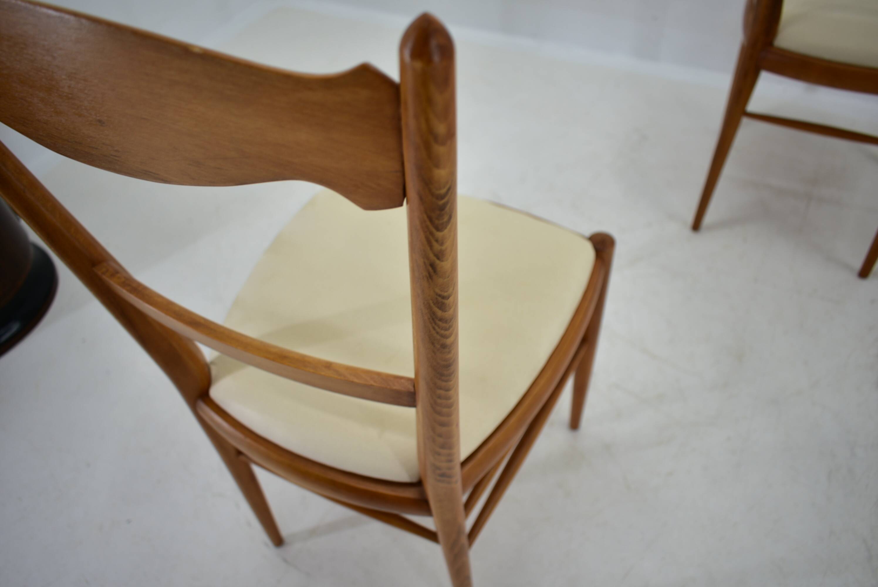 1970s set of 4 dining chairs by Drevotvar, Czechoslovakia