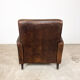Vintage Sheep leather wagon wheel clubchair Holten