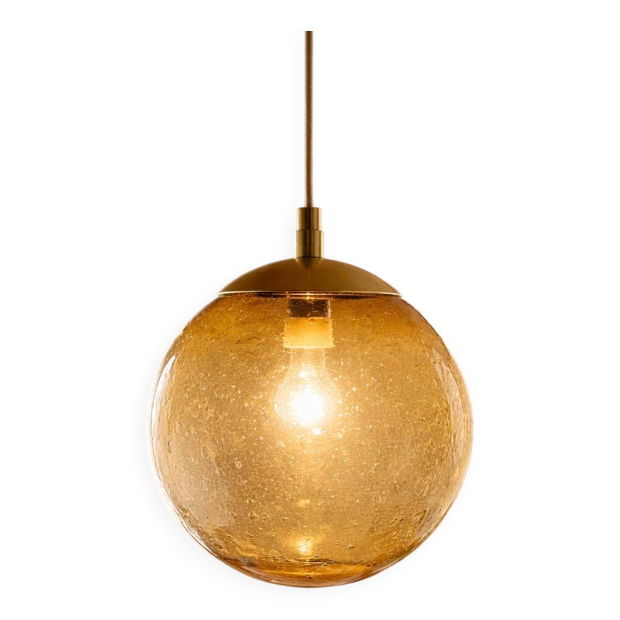 Large blown glass globe with bubbles