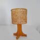 Lampe années 70 cannage et bois