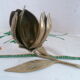 Ashtray "flower" 6 petals in vintage brass 70's