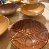 Vintage glazed ceramic deep plates