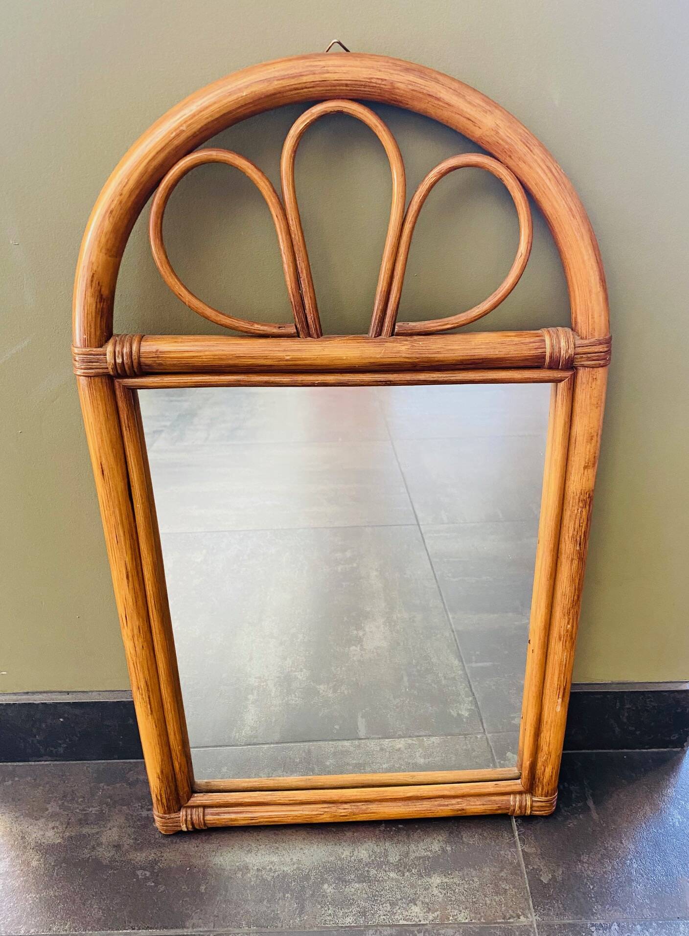 Vintage rattan mirror