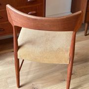 Scandinavian teak chair "Alfhild" – Honey corduroy