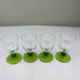 4 vintage green glasses