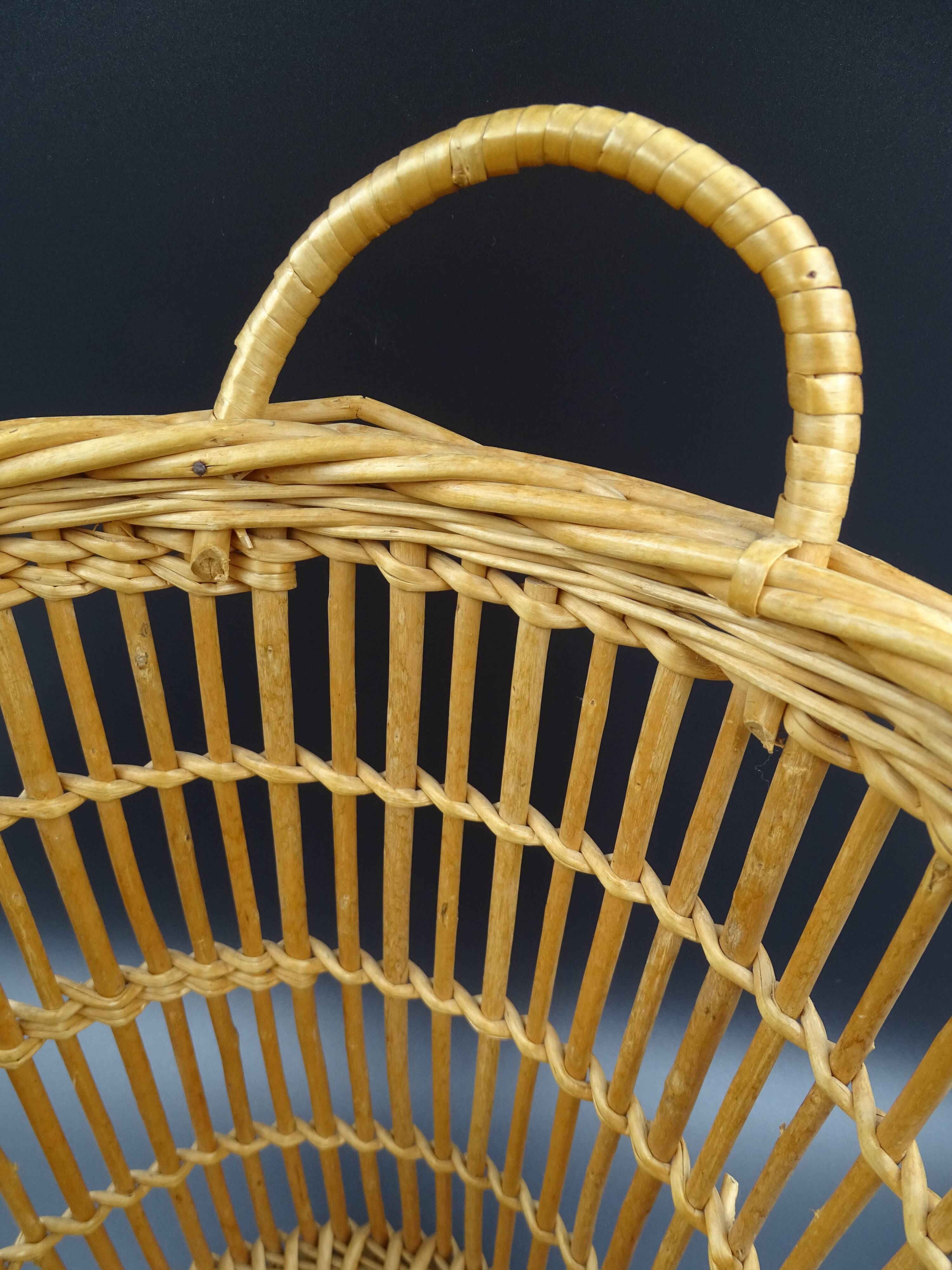 Wicker wastepaper basket