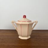 Digoin-Sarrguemines Art Deco pink and red coffee/tea set