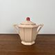Digoin-Sarrguemines Art Deco pink and red coffee/tea set