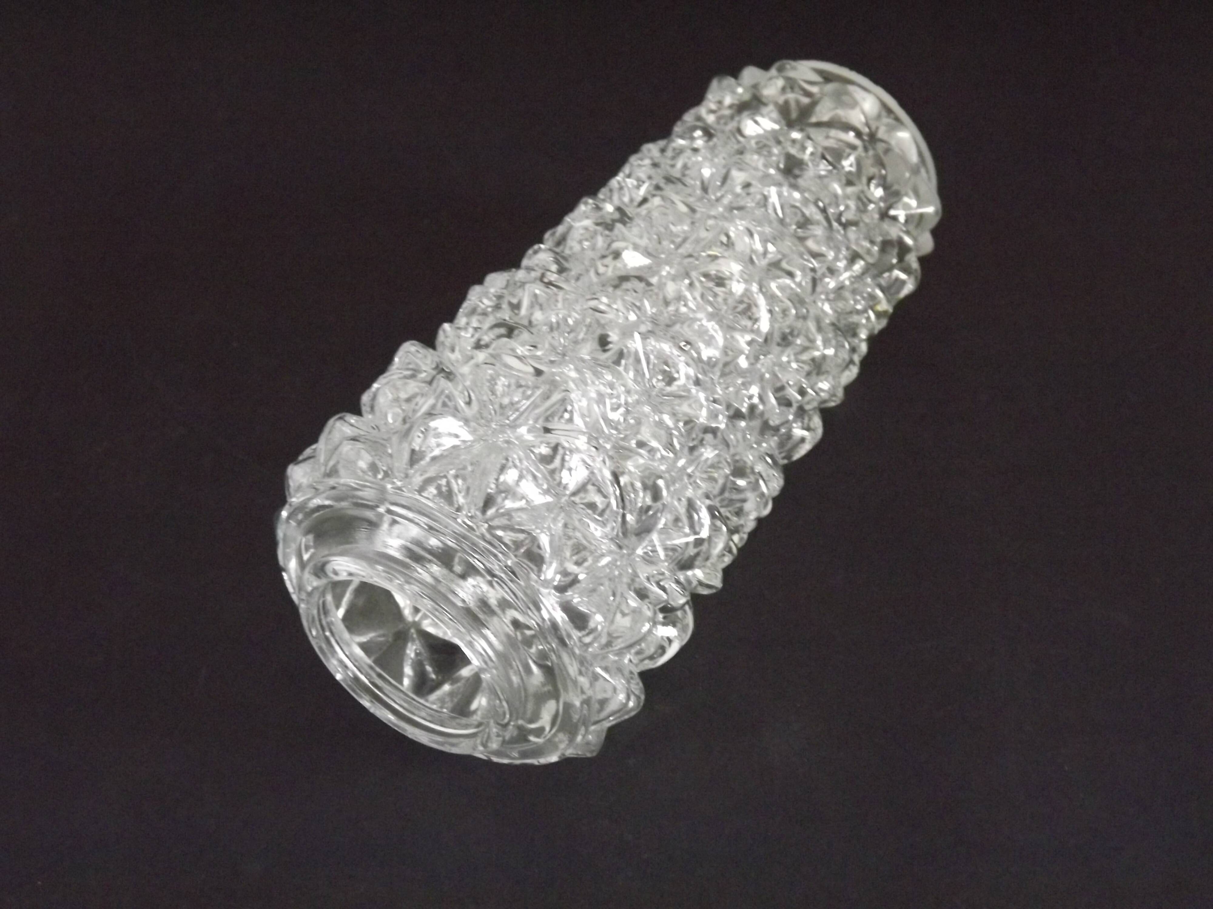 French vintage retro clear cut glass chandelier replacement shade