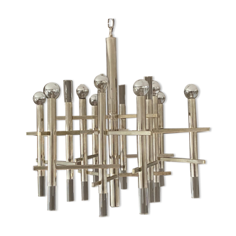 Sciolari chandelier. 1970. chromed steel and lucite