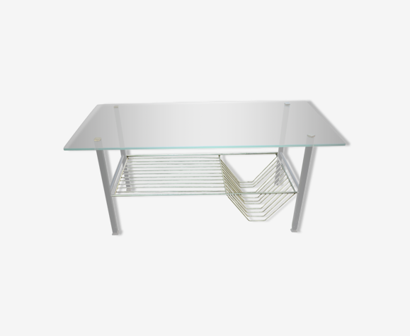 Coffee table door review brass glass vintage years 50
