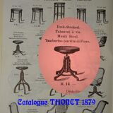 Thonet 1890 piano stool, canna