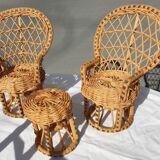 Lot 8 miniature vintage toys tables and seats