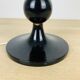Black turned wood lamp seventies flower lampshade