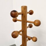 Free-standing coat rack in solid pine, Les Arcs, 1970s