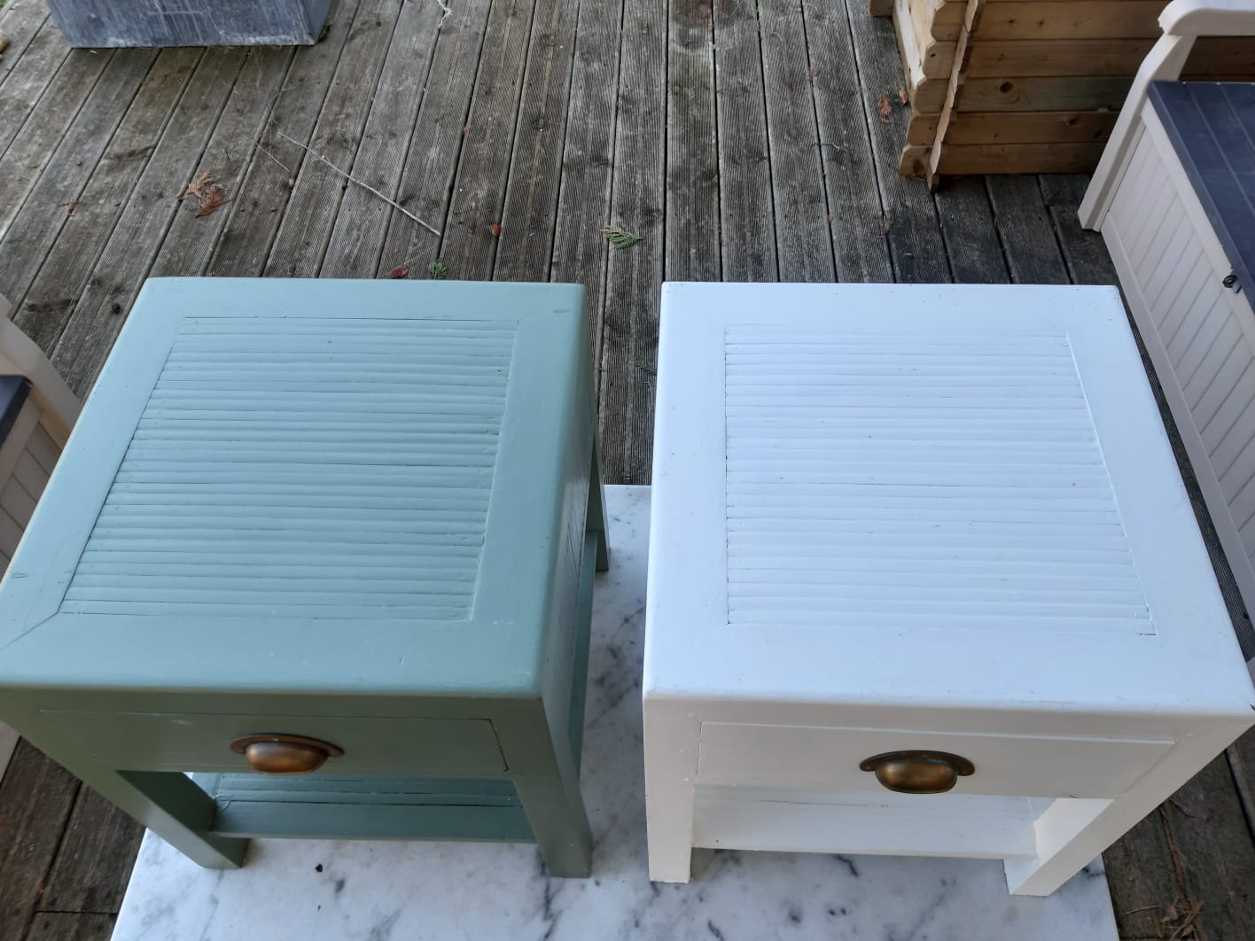 Wooden bedside table