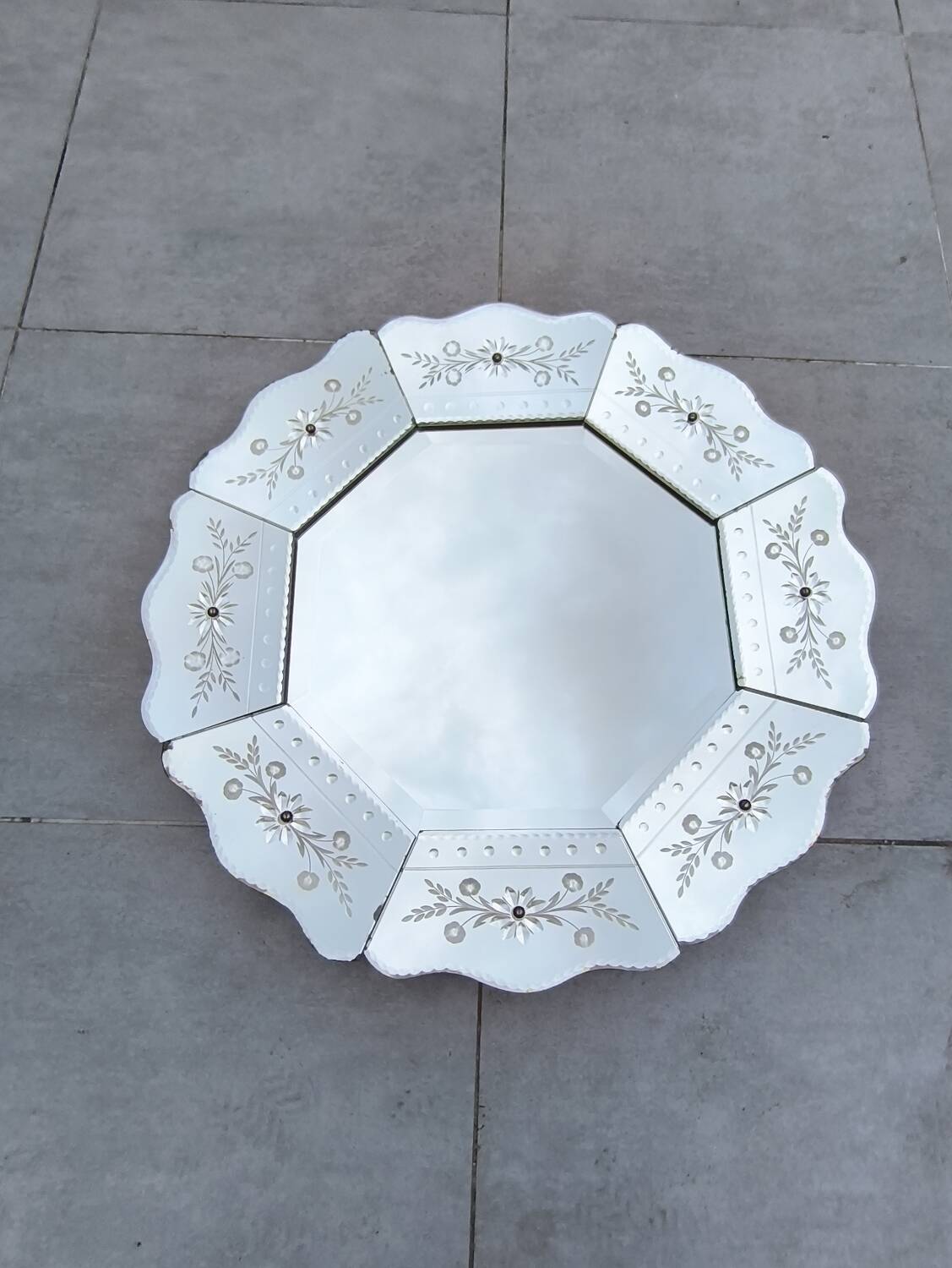 Miroir biseauté vénitien octogonal
