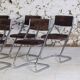 5 tubular chairs in suede and chrome by Roche Bobois, 1970.