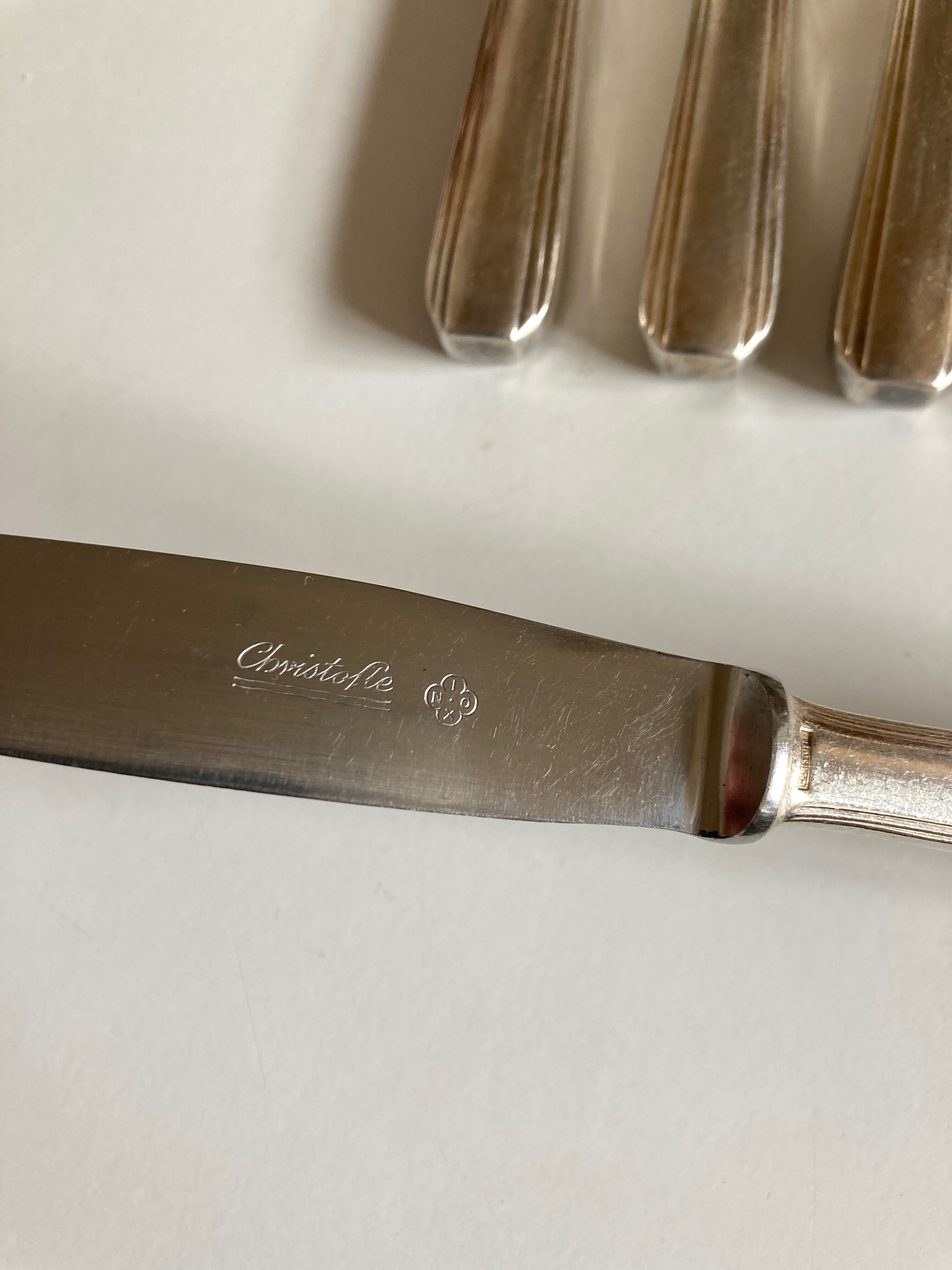 Set of 6 Christofle Boreal knives by Luc Lanel art deco