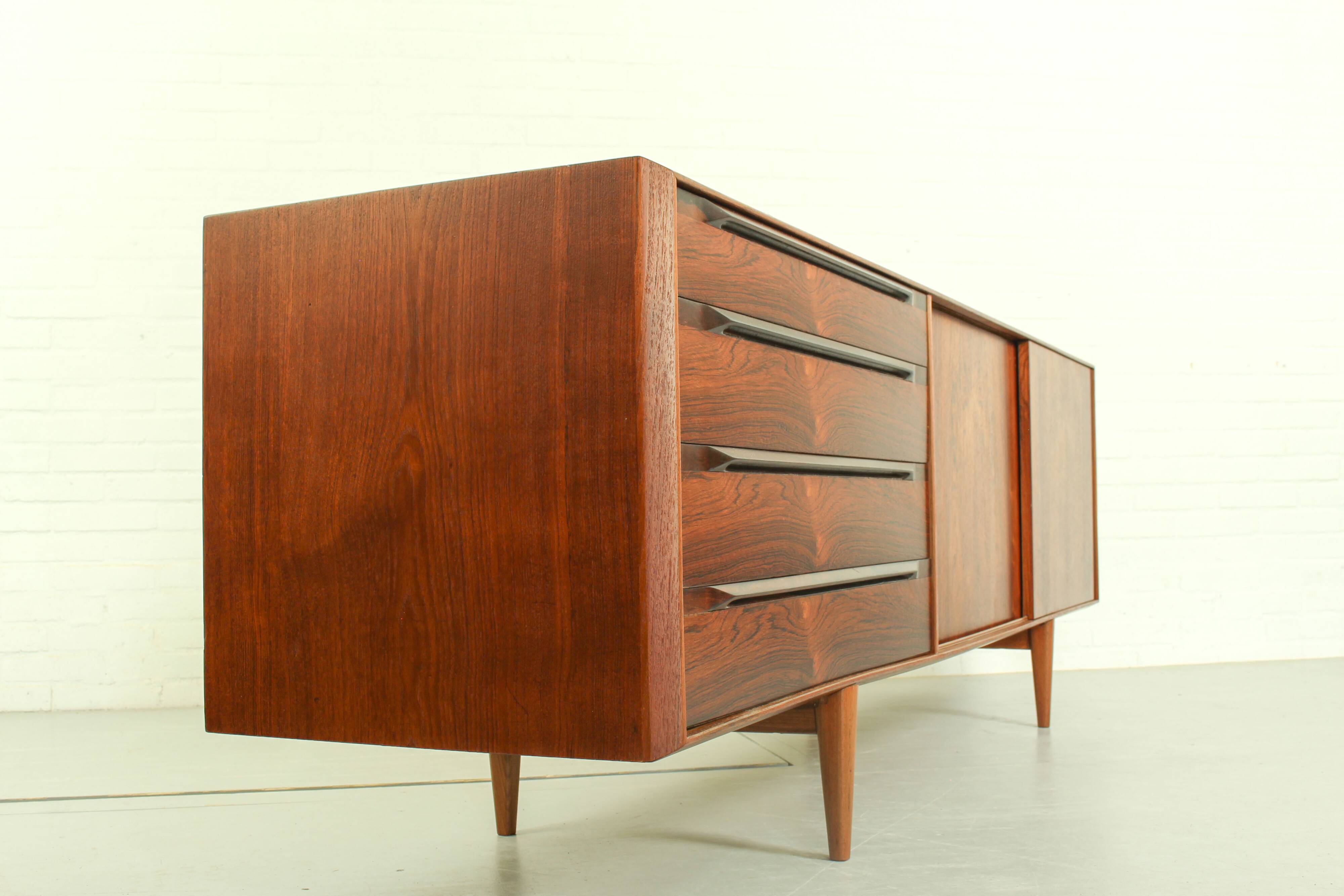 Danish Rosewood & Teak Sideboard By Ib Kofod Larsen For Fredericia Møbelfabrik 1950's