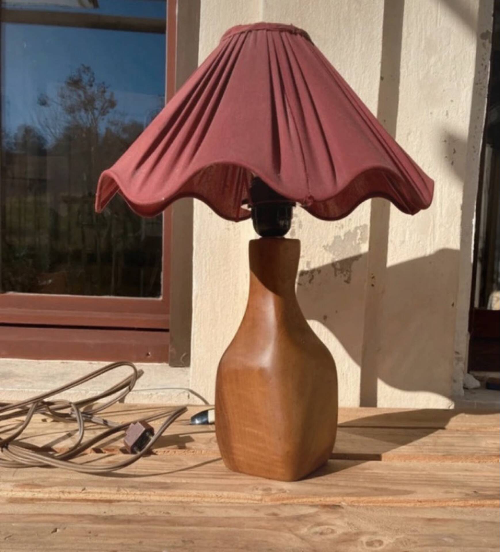 Pied de lampe design brutaliste Richard Lecompte