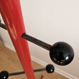Black and red freestanding coat rack Italy 1980 Italian design style spa