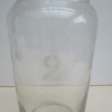 Old blown glass jar, Engraved "2"