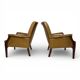 Set of two moss green Froxfield leather armchairs by Parker Knoll, 1960