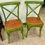 Vintage green bistro chair pairs
