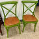 Paires de chaises bistrots vertes vintage